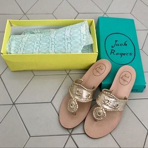 JACK ROGERS Platinum Capri Sandal / Size 8